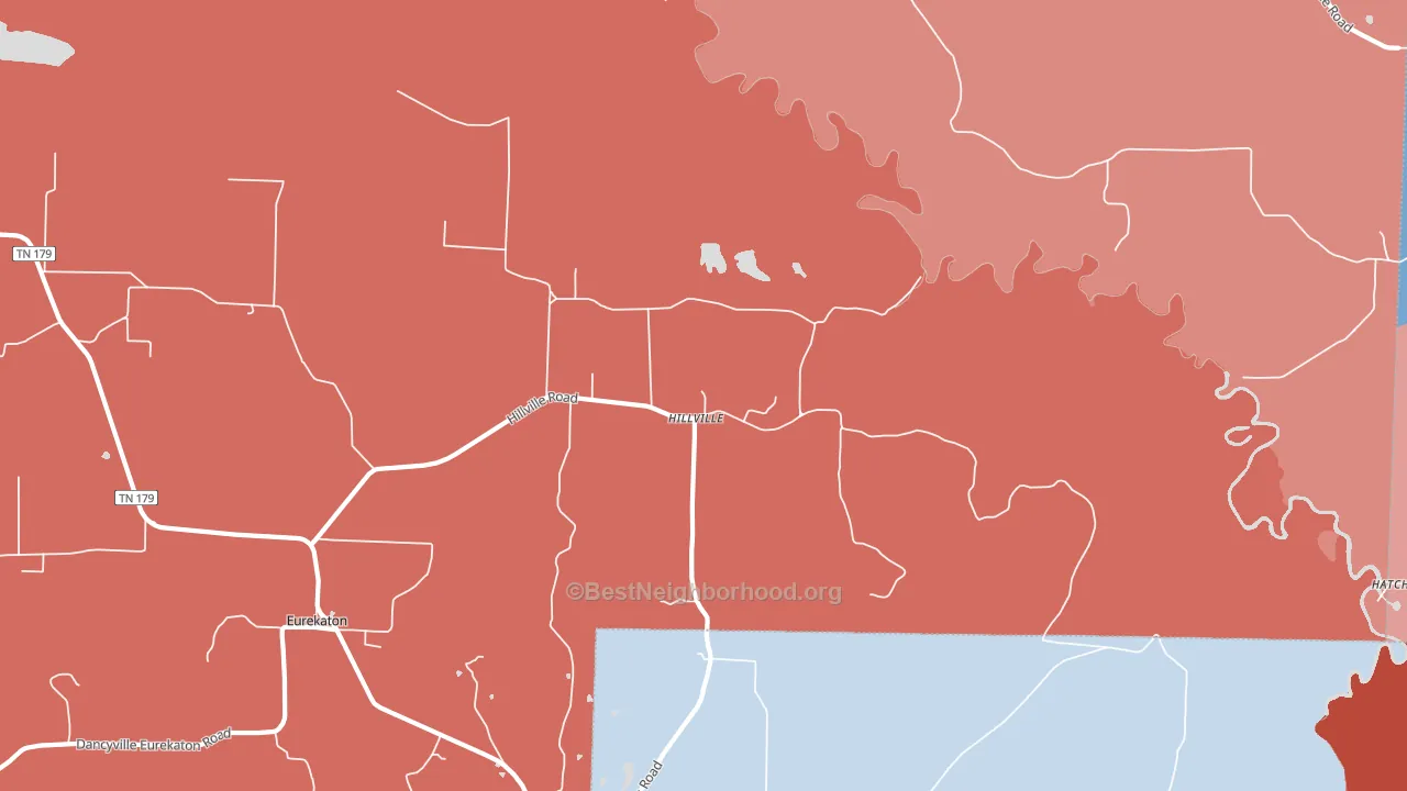 Hillville, TN block-group political-lean map