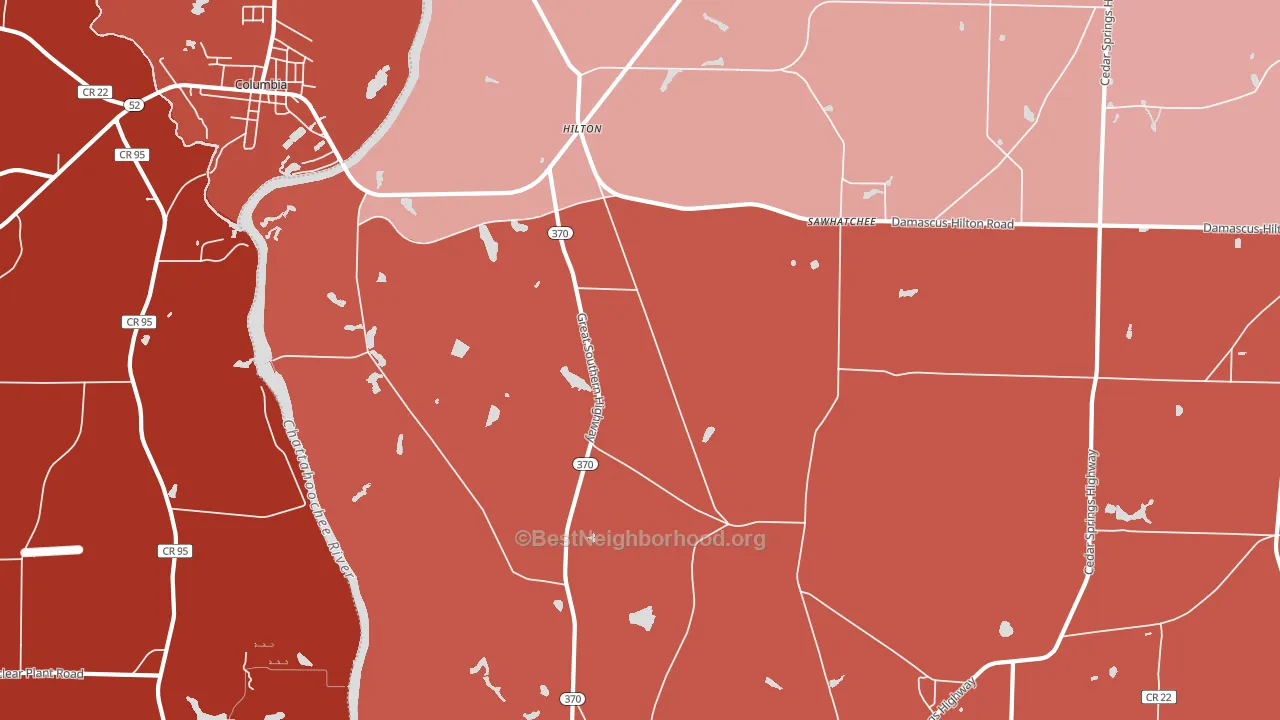 Hilton, GA block-group political-lean map