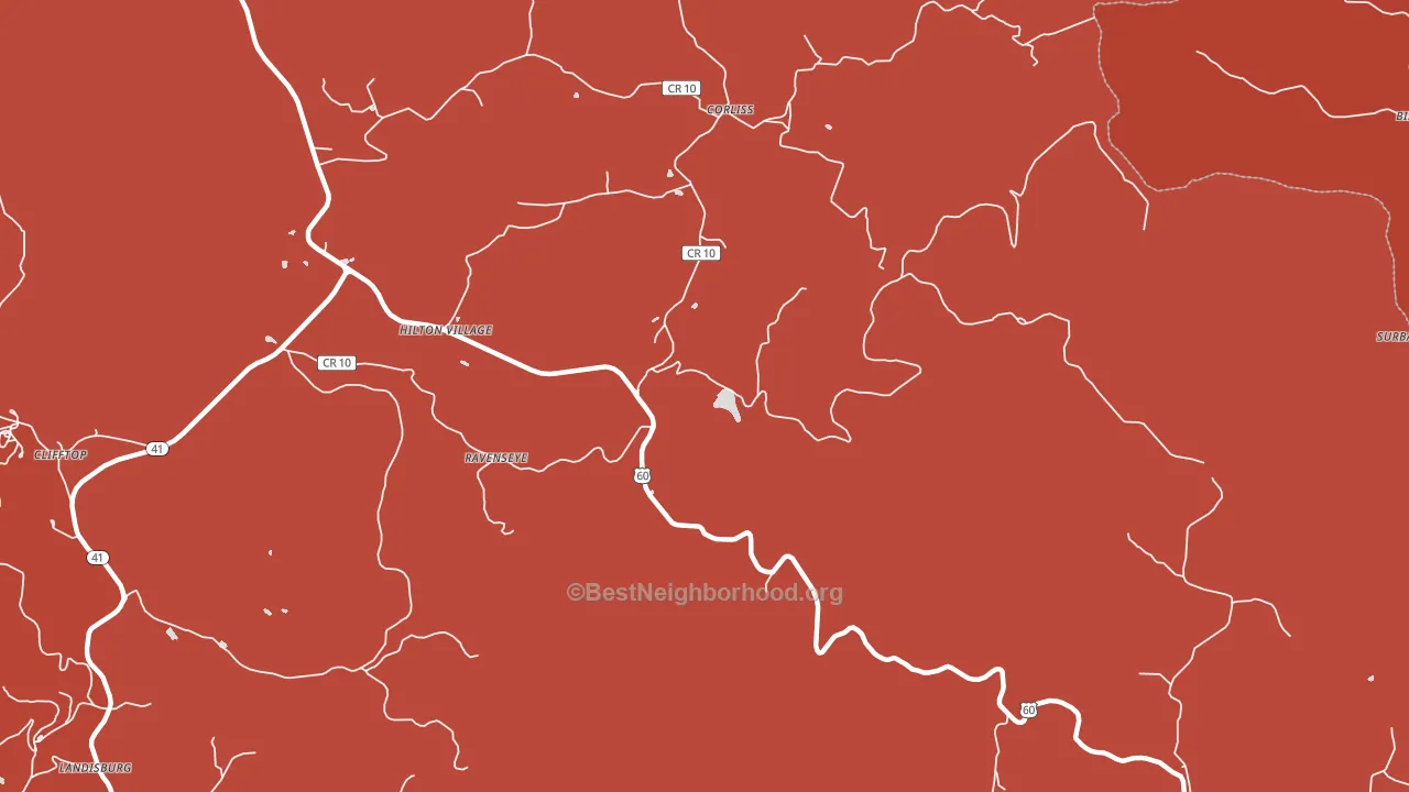 Hilton Village, WV block-group political-lean map