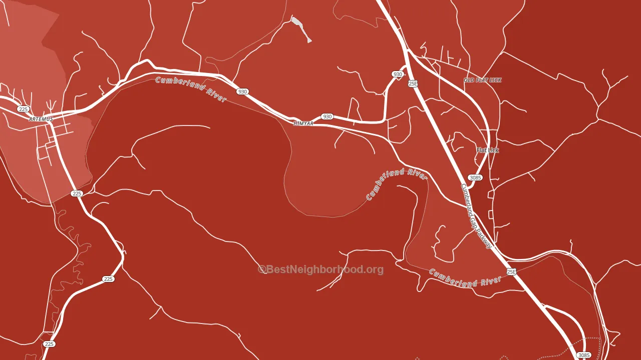 Himyar, KY block-group political-lean map