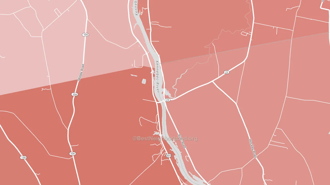 Hinckley, ME block-group political-lean map