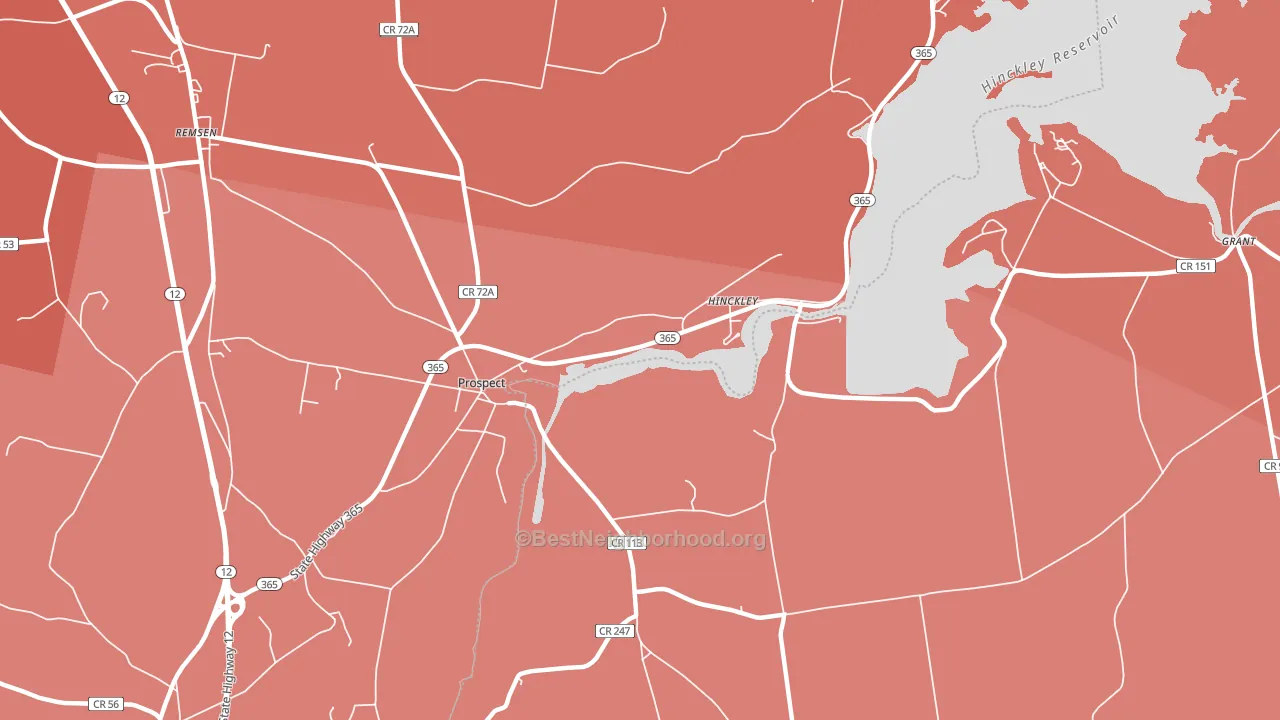 Hinckley, NY block-group political-lean map