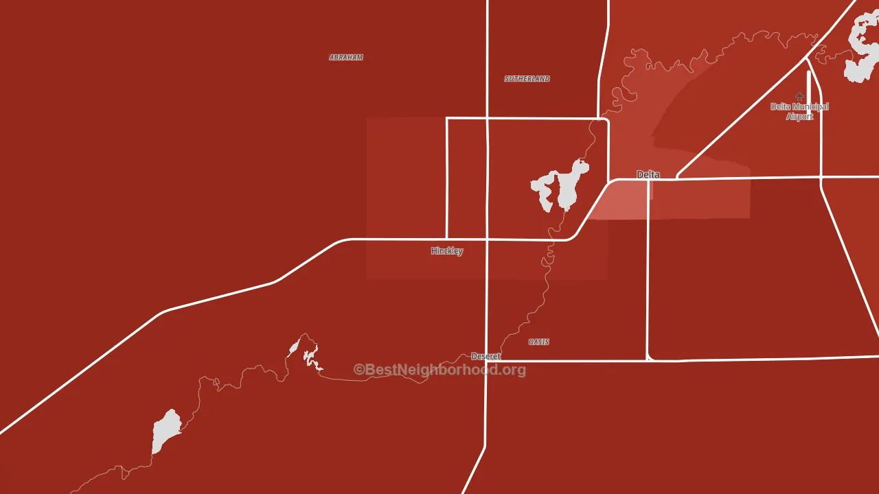 Hinckley, UT block-group political-lean map