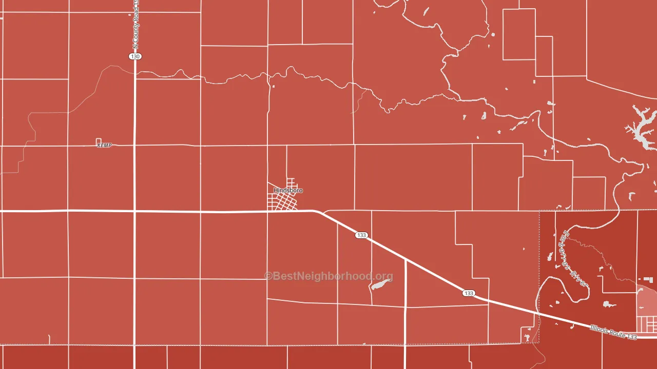 Hindsboro, IL block-group political-lean map