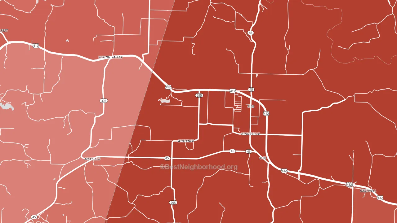 Hindsville, AR block-group political-lean map