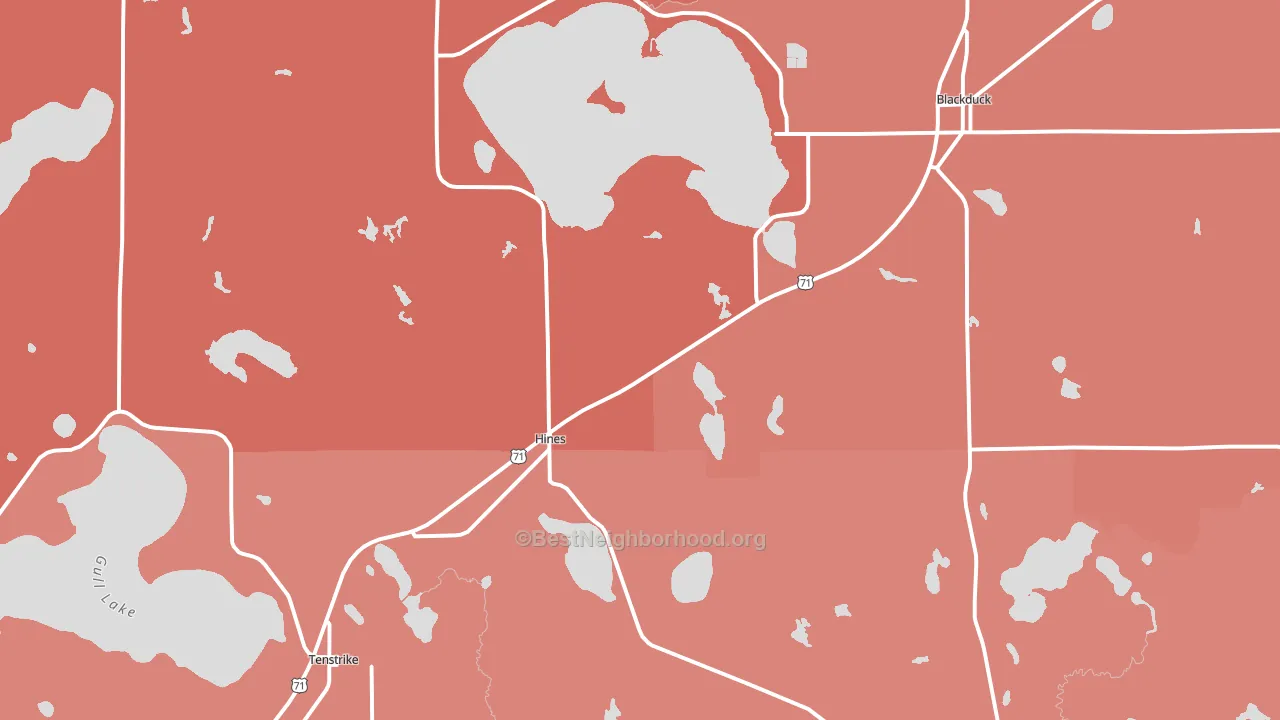 Hines, MN block-group political-lean map