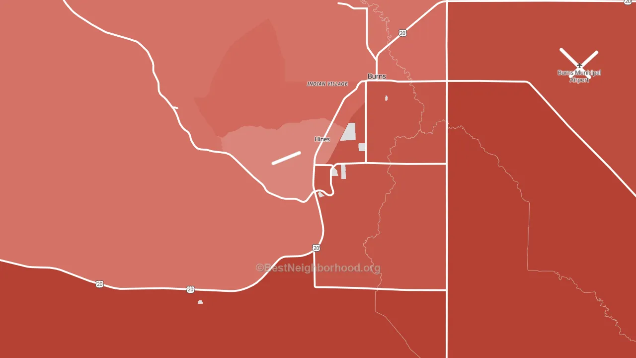 Hines, OR block-group political-lean map