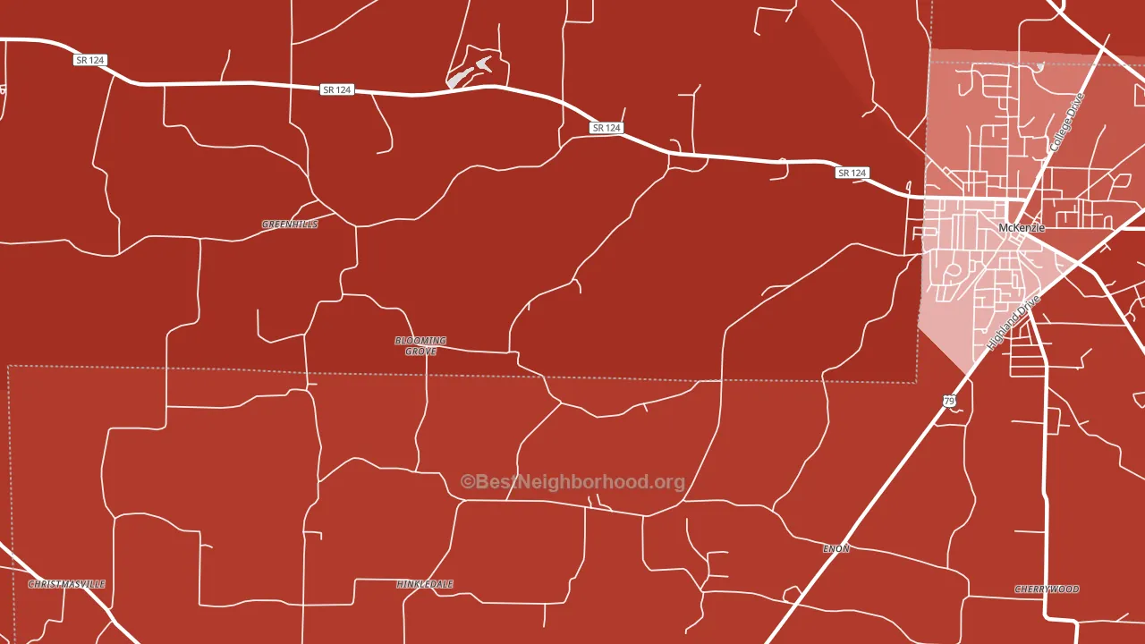 Hinkledale, TN block-group political-lean map