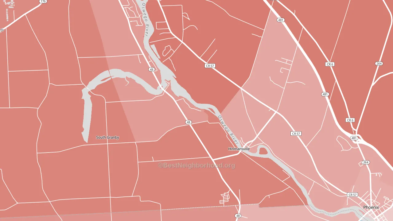 Hinmansville, NY block-group political-lean map