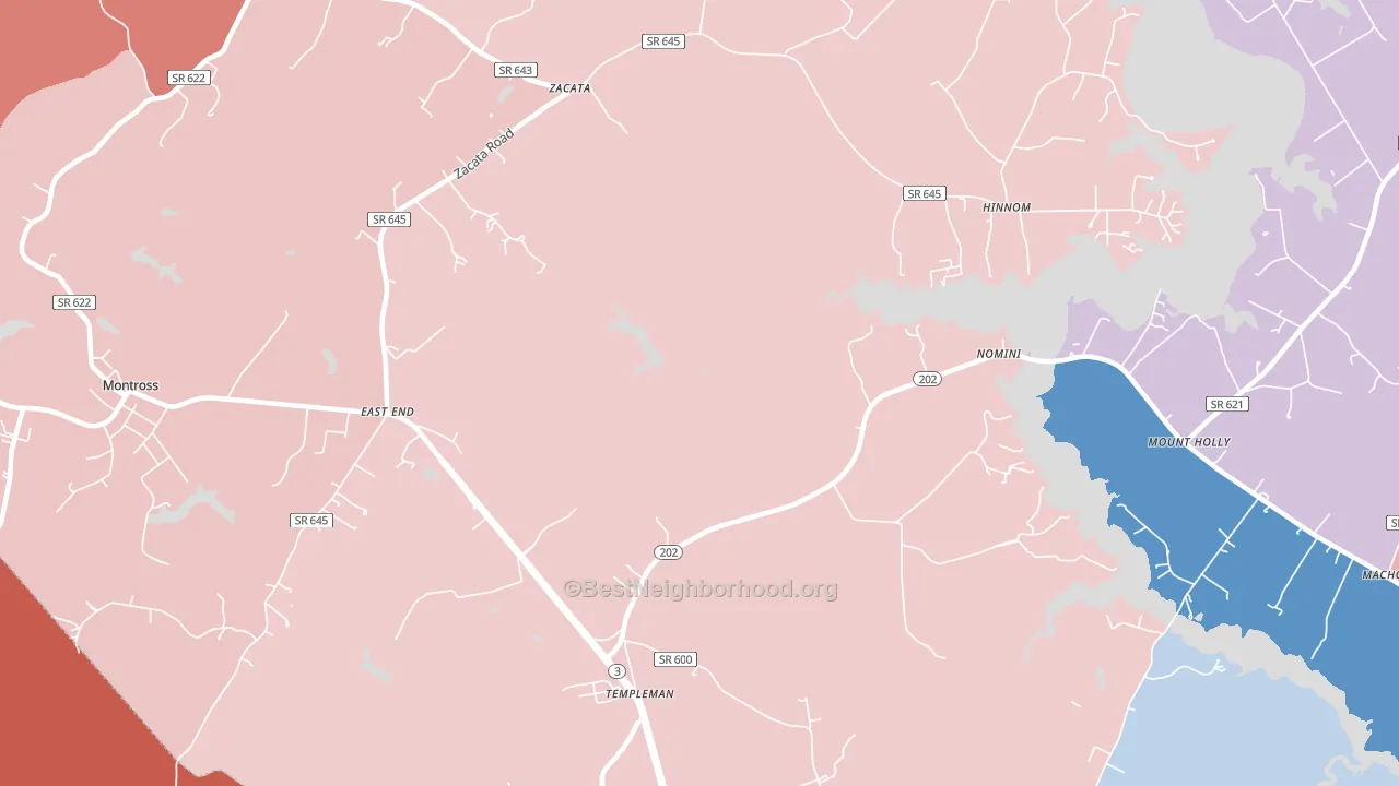 Hinnom, VA block-group political-lean map
