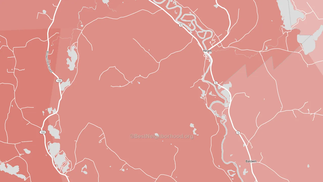 Hiram, ME block-group political-lean map