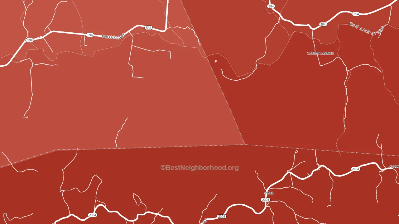 Hisel, KY block-group political-lean map
