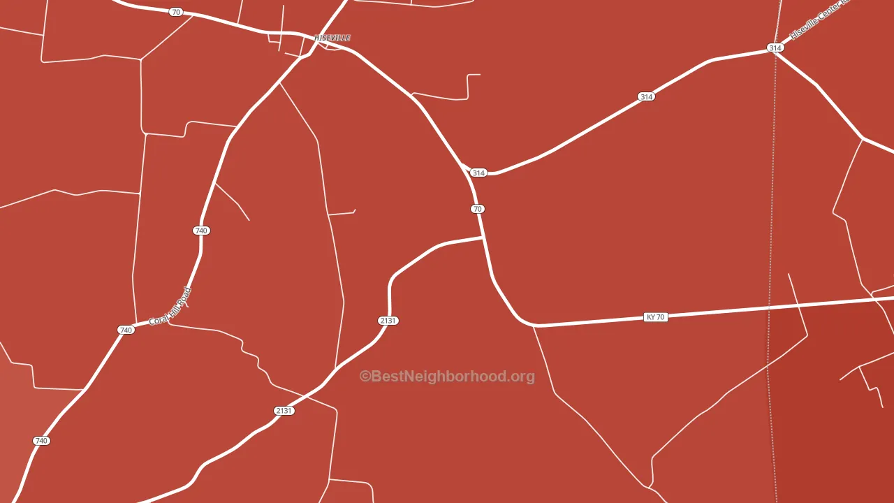 Hiseville, KY block-group political-lean map