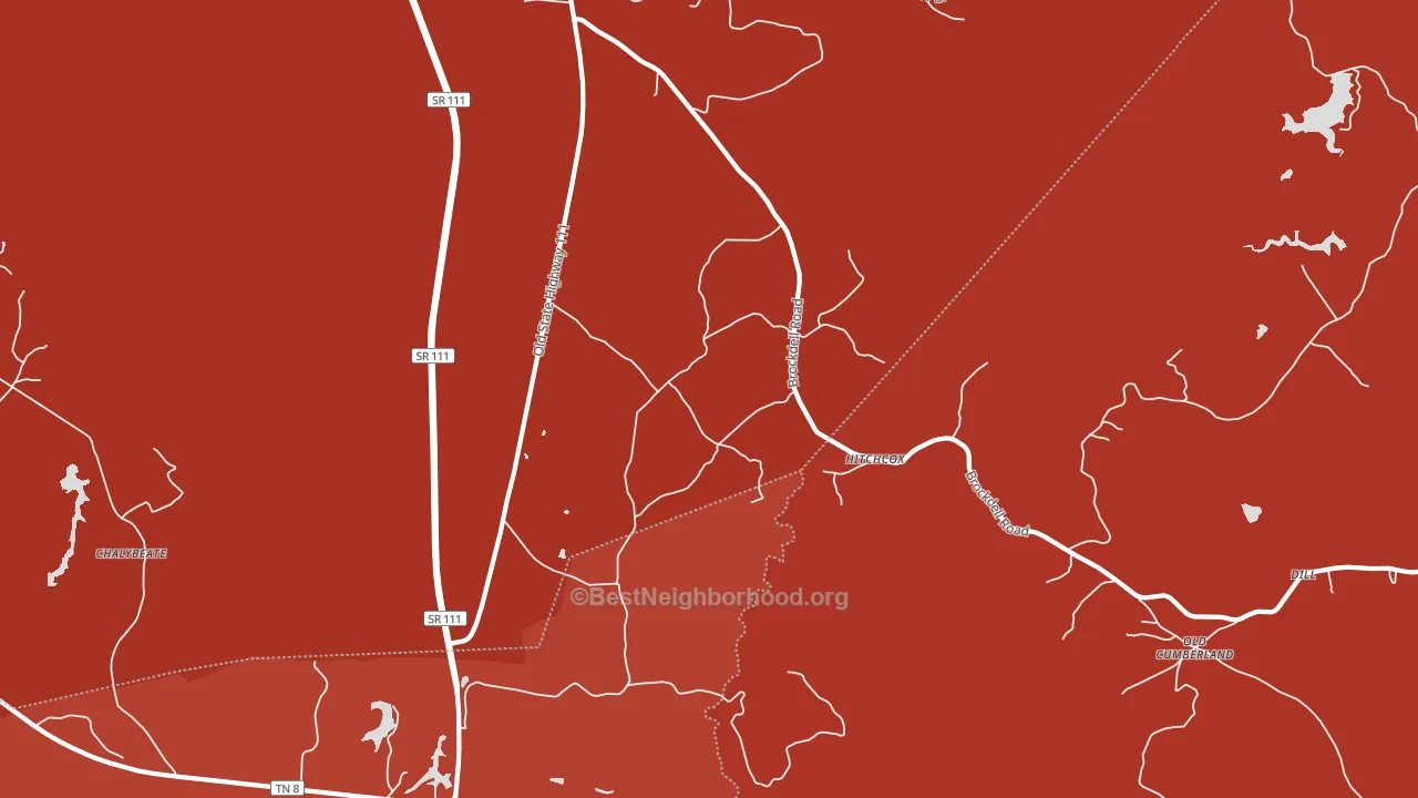 Hitchcox, TN block-group political-lean map