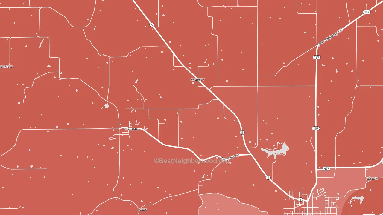 Hiteman, IA block-group political-lean map