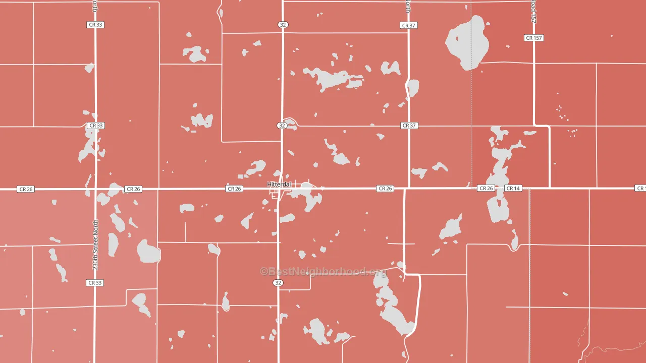 Hitterdal, MN block-group political-lean map