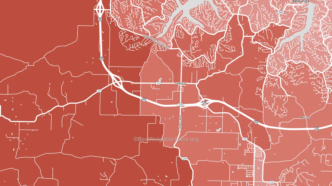 Hiwasse, AR block-group political-lean map