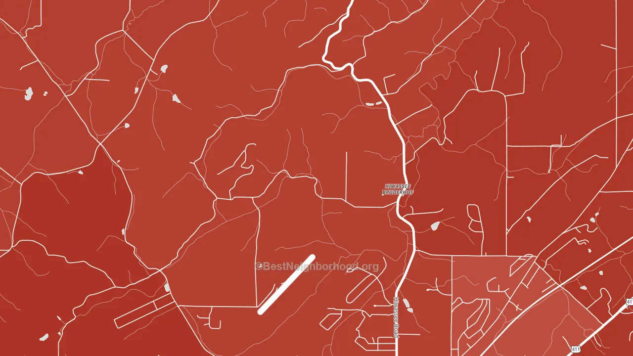 Hiwassee College, TN block-group political-lean map