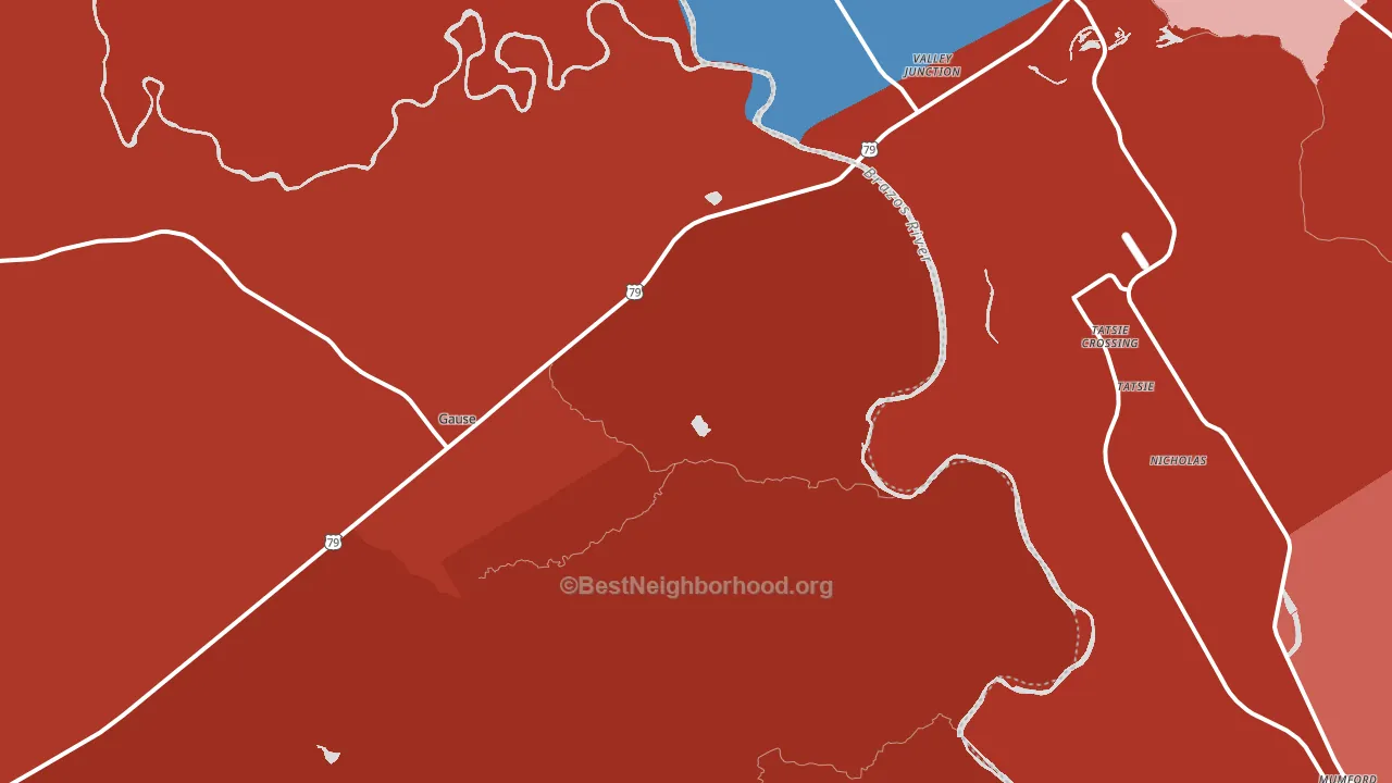 Hix, TX block-group political-lean map