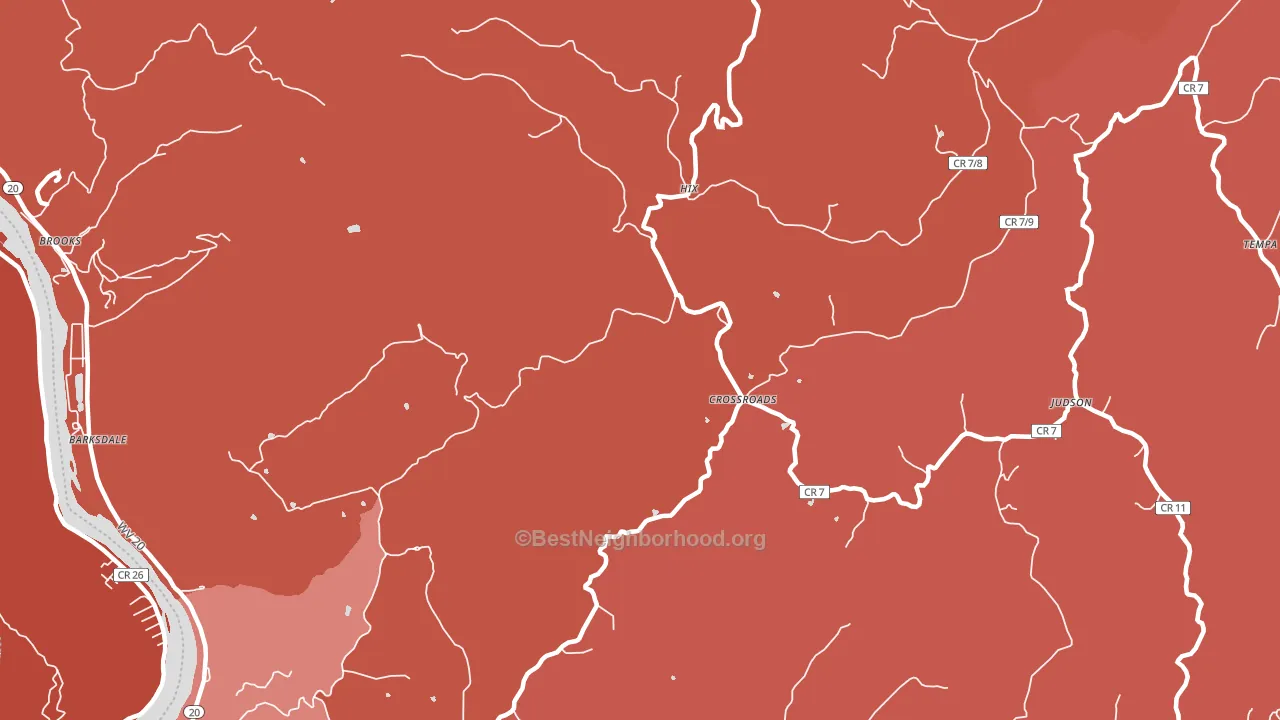 Hix, WV block-group political-lean map