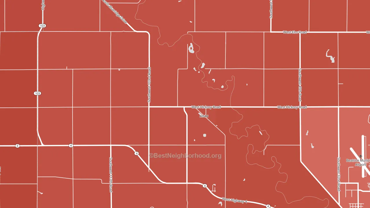 Hoag, NE block-group political-lean map