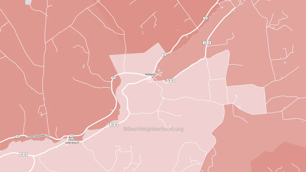 Hobart, NY block-group political-lean map