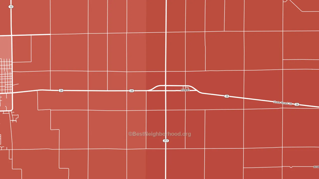 Hobbs, IN block-group political-lean map