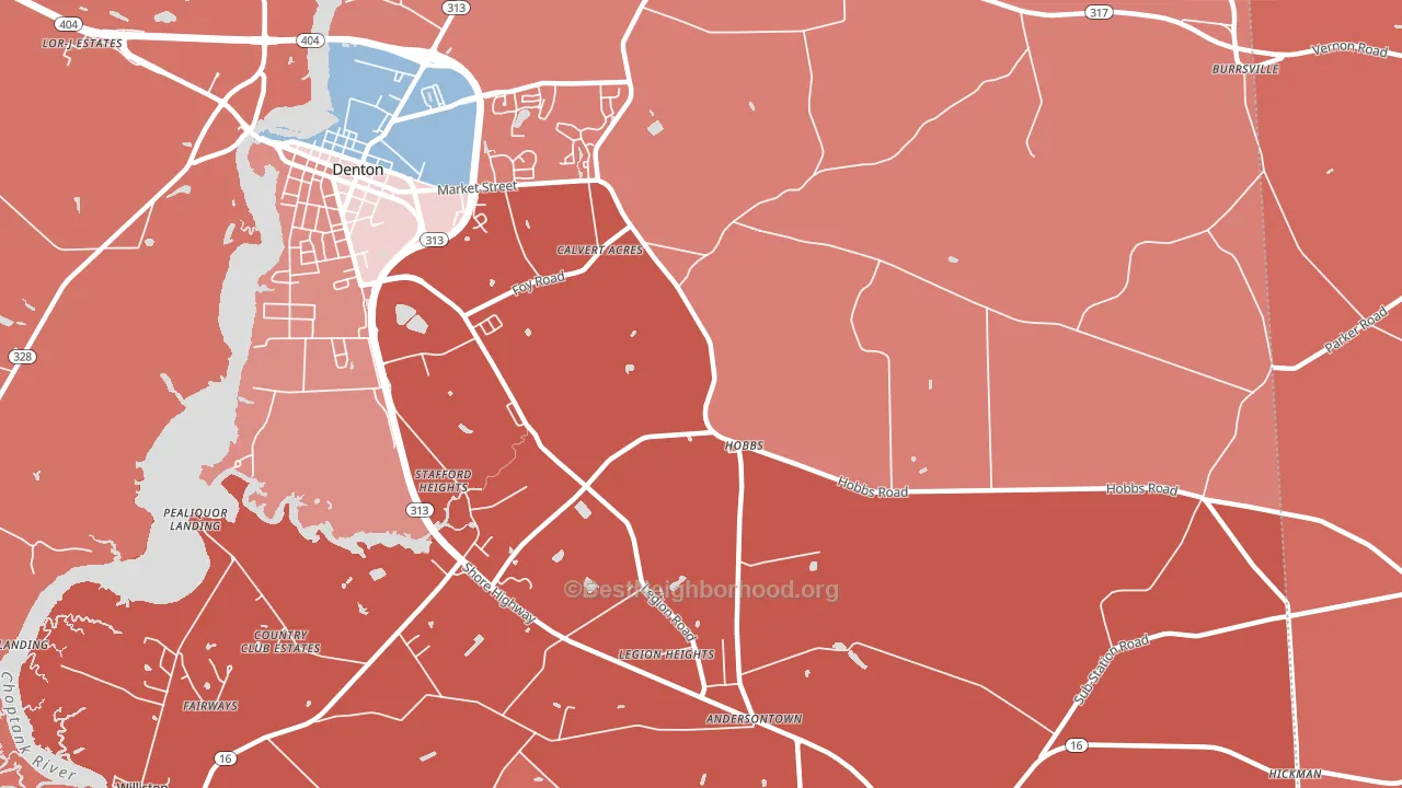 Hobbs, MD block-group political-lean map