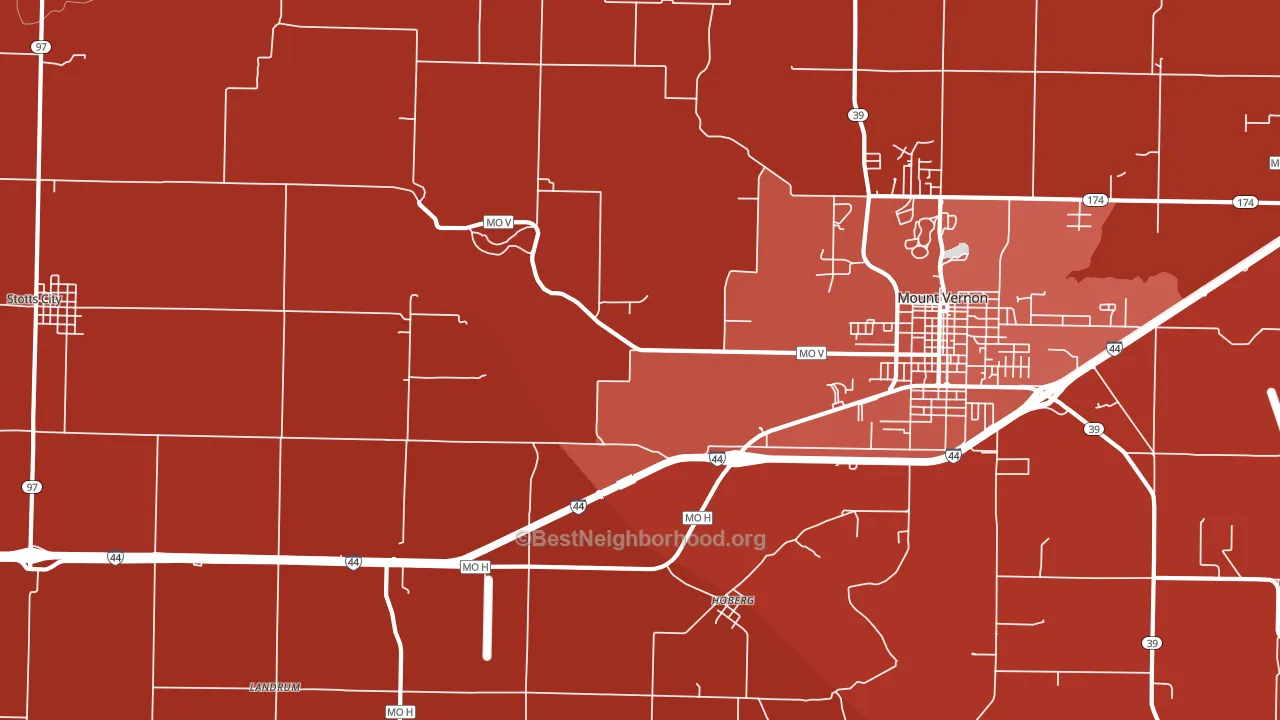 Hoberg, MO block-group political-lean map