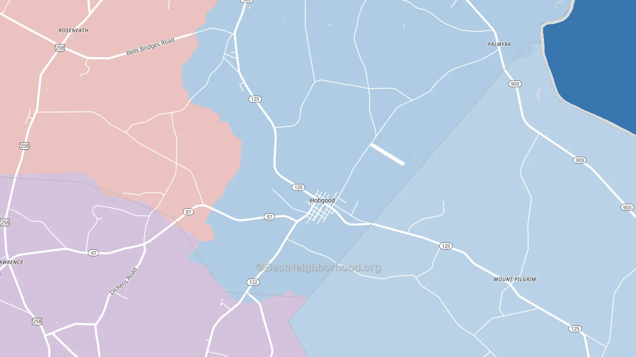 Hobgood, NC block-group political-lean map