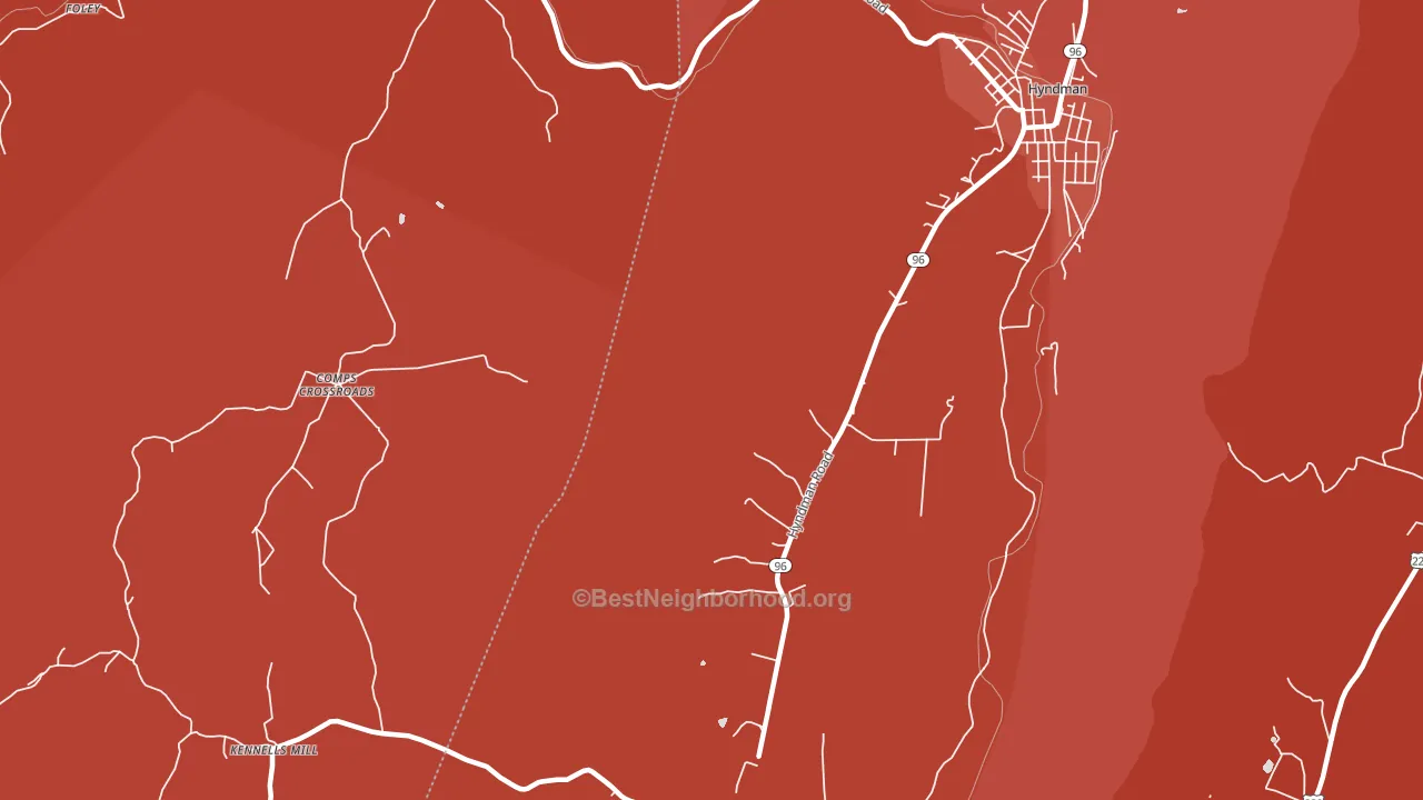 Hoblitzell, PA block-group political-lean map