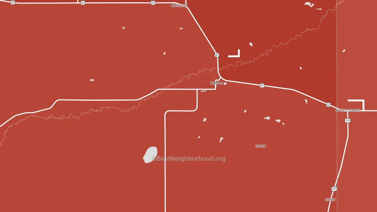 Hobson, MT block-group political-lean map