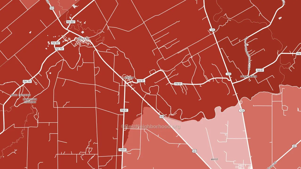 Hobson, TX block-group political-lean map
