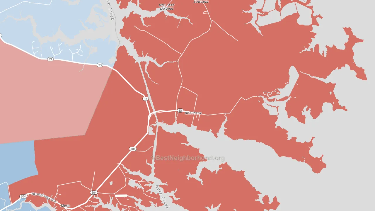 Hobucken, NC block-group political-lean map