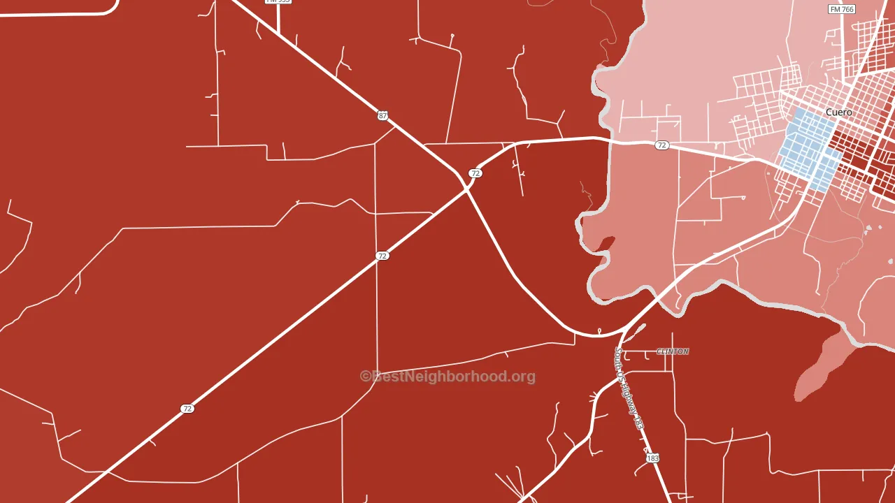 Hochheim, TX block-group political-lean map