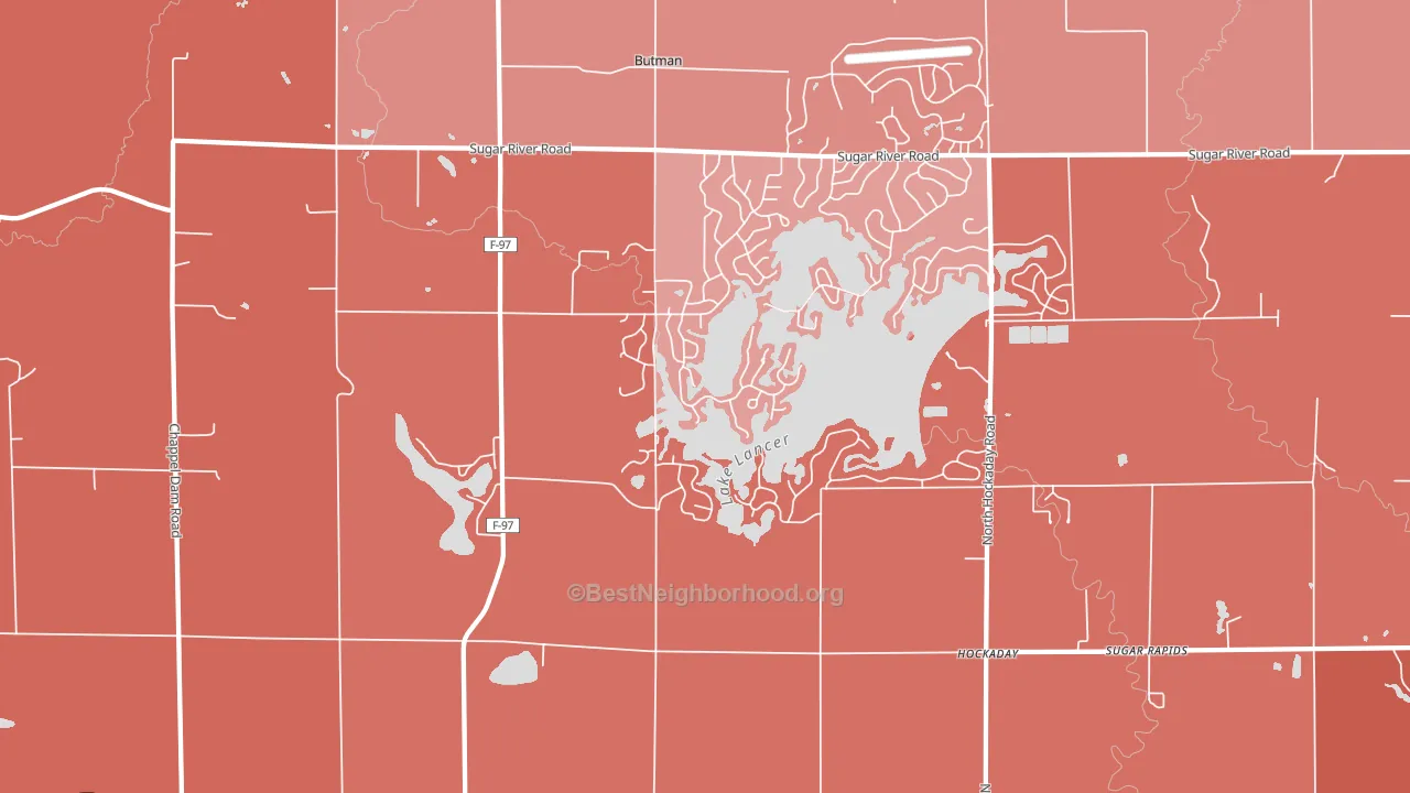Hockaday, MI block-group political-lean map
