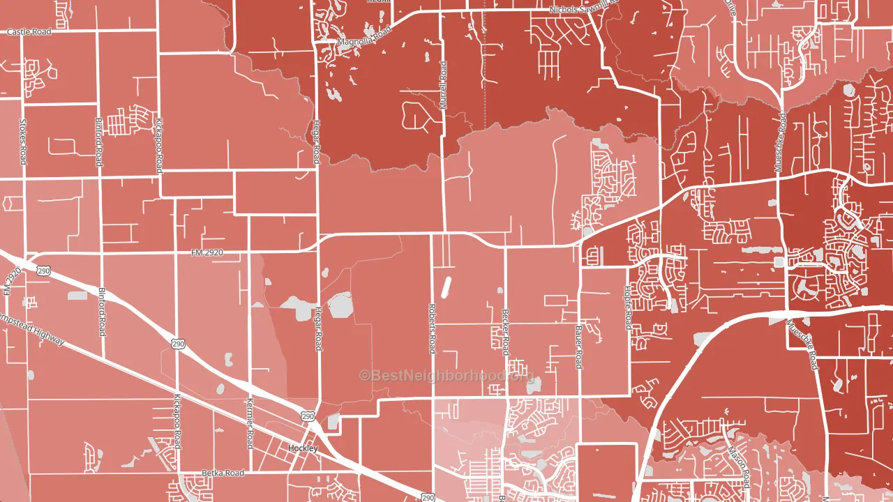 Hockley, TX block-group political-lean map