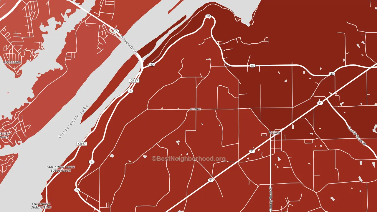 Hodge, AL block-group political-lean map
