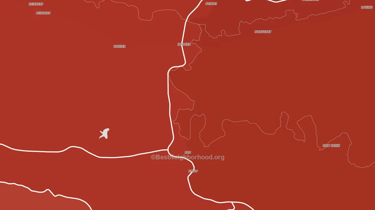 Hodgen, OK block-group political-lean map