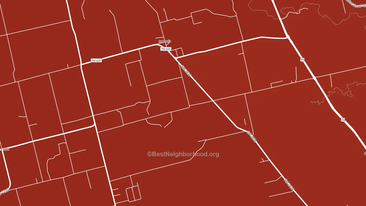 Hodges, TX block-group political-lean map