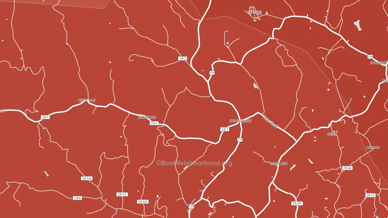 Hodgesville, WV block-group political-lean map