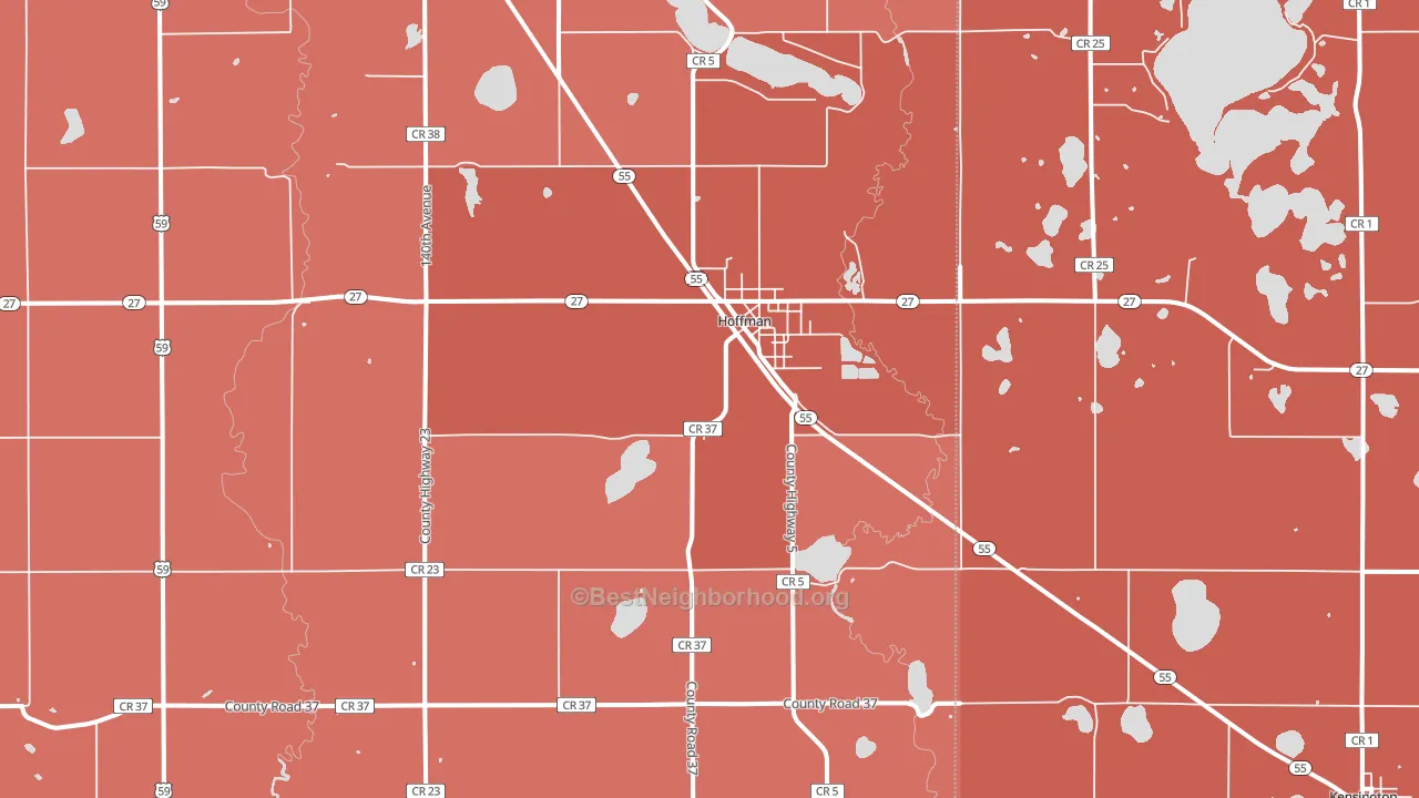 Hoffman, MN block-group political-lean map