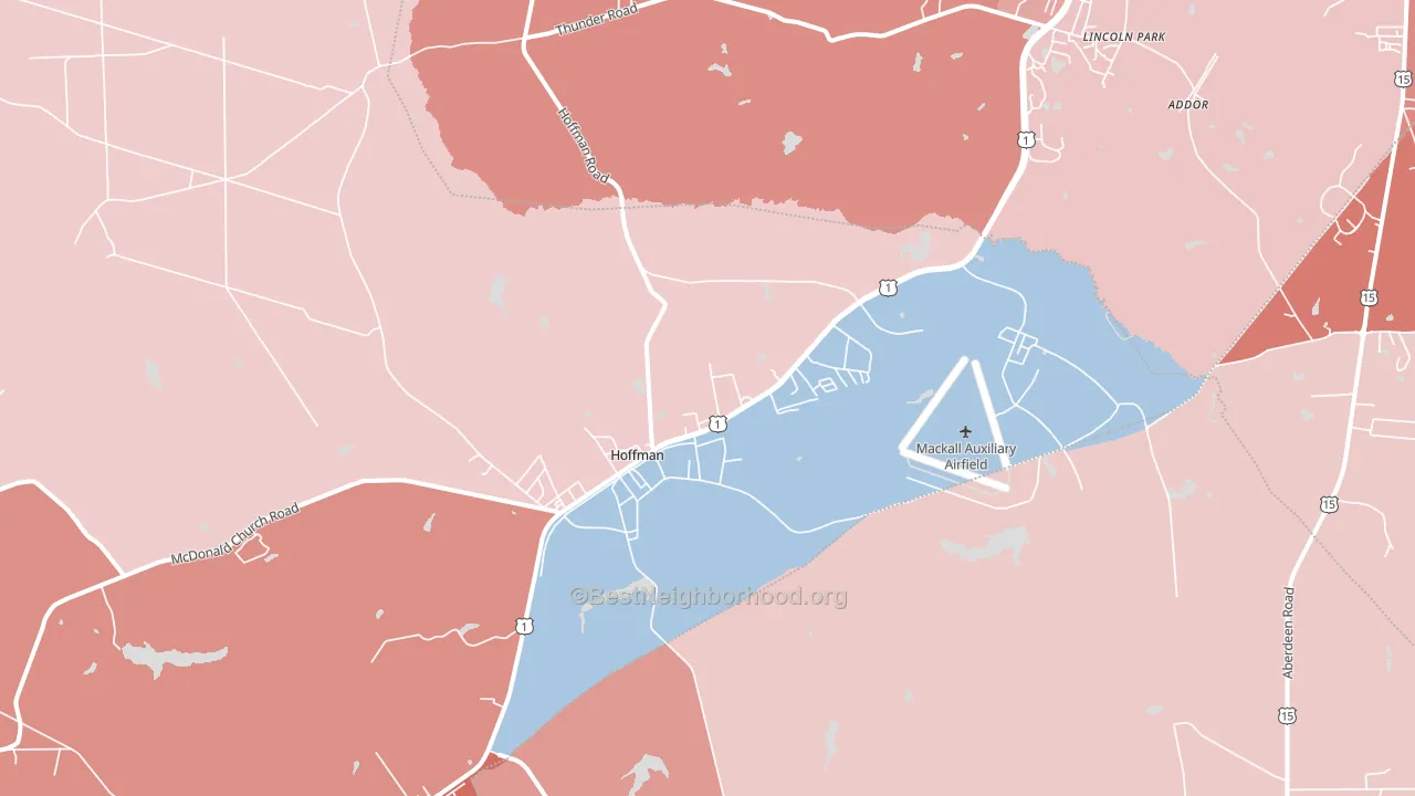 Hoffman, NC block-group political-lean map
