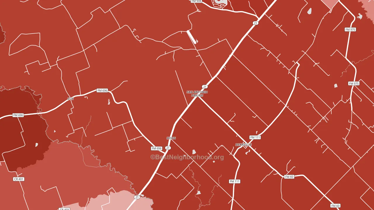Hogg, TX block-group political-lean map