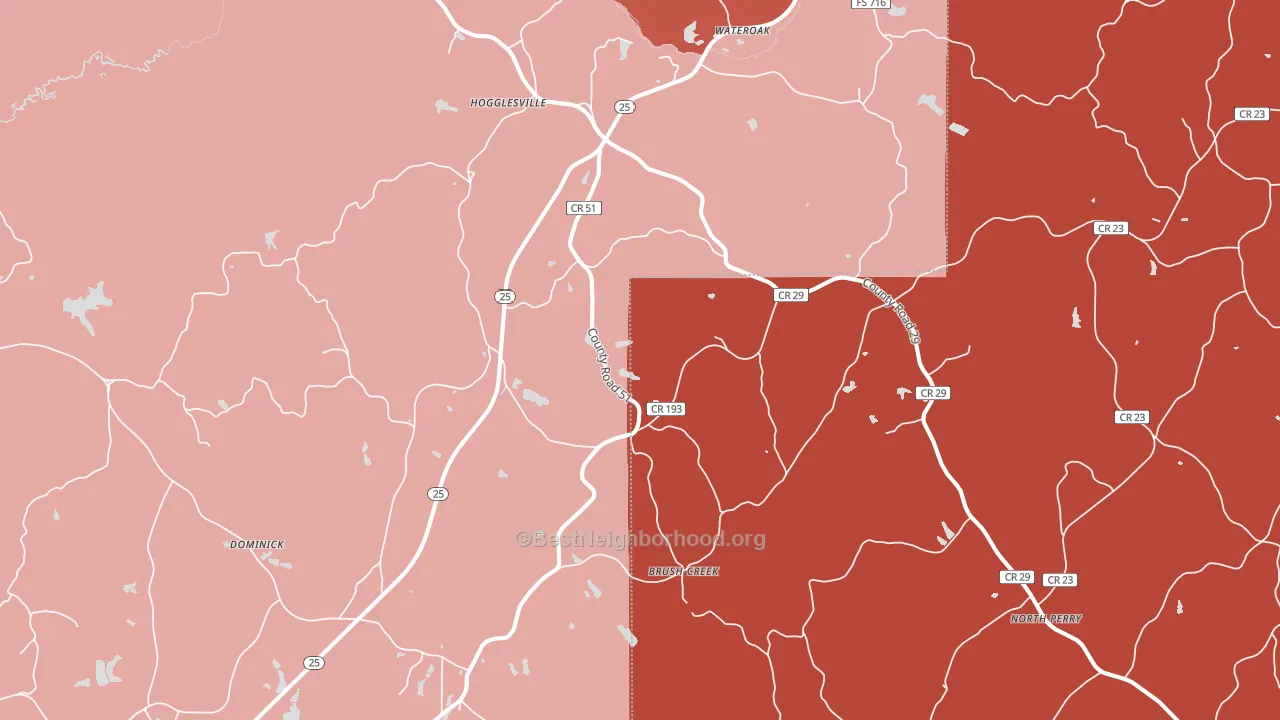 Hogglesville, AL block-group political-lean map