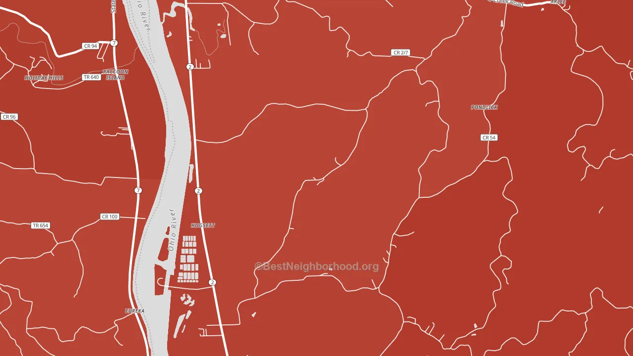 Hogsett, WV block-group political-lean map