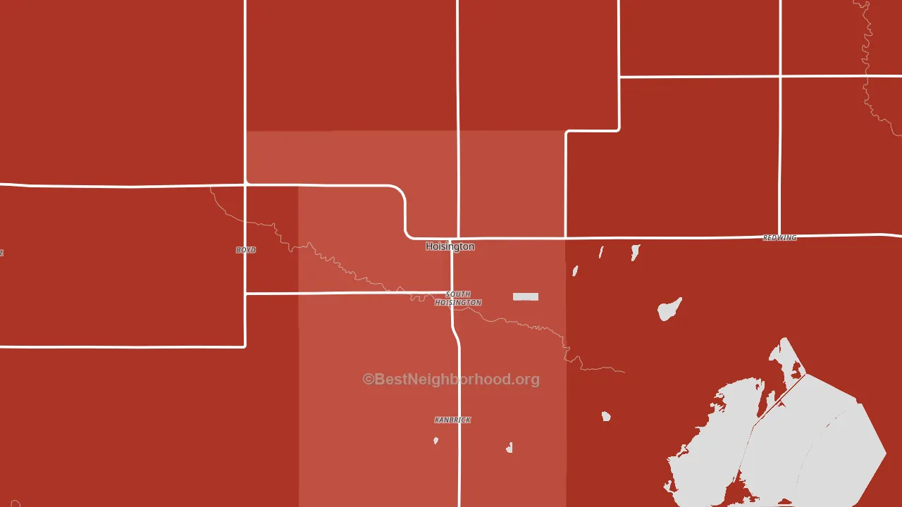Hoisington, KS block-group political-lean map