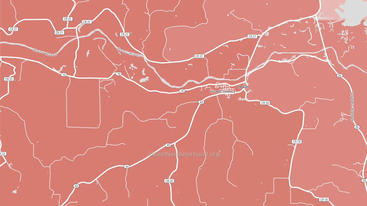 Hokah, MN block-group political-lean map