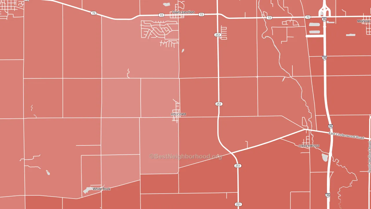 Holcomb, IL block-group political-lean map