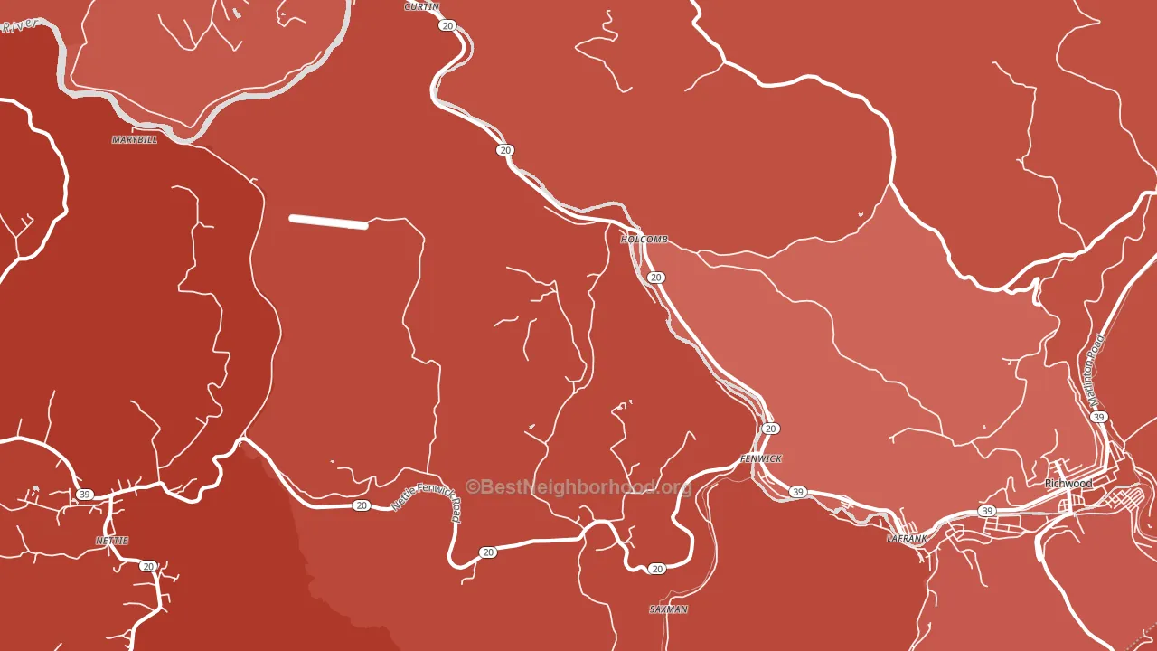 Holcomb, WV block-group political-lean map